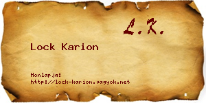 Lock Karion névjegykártya